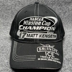 Matt Kenseth 17 Team Caliber Hat Mens Black NASCAR Winston Cup Champion Smirnoff